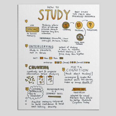 A mockup of a handout on study techniques.