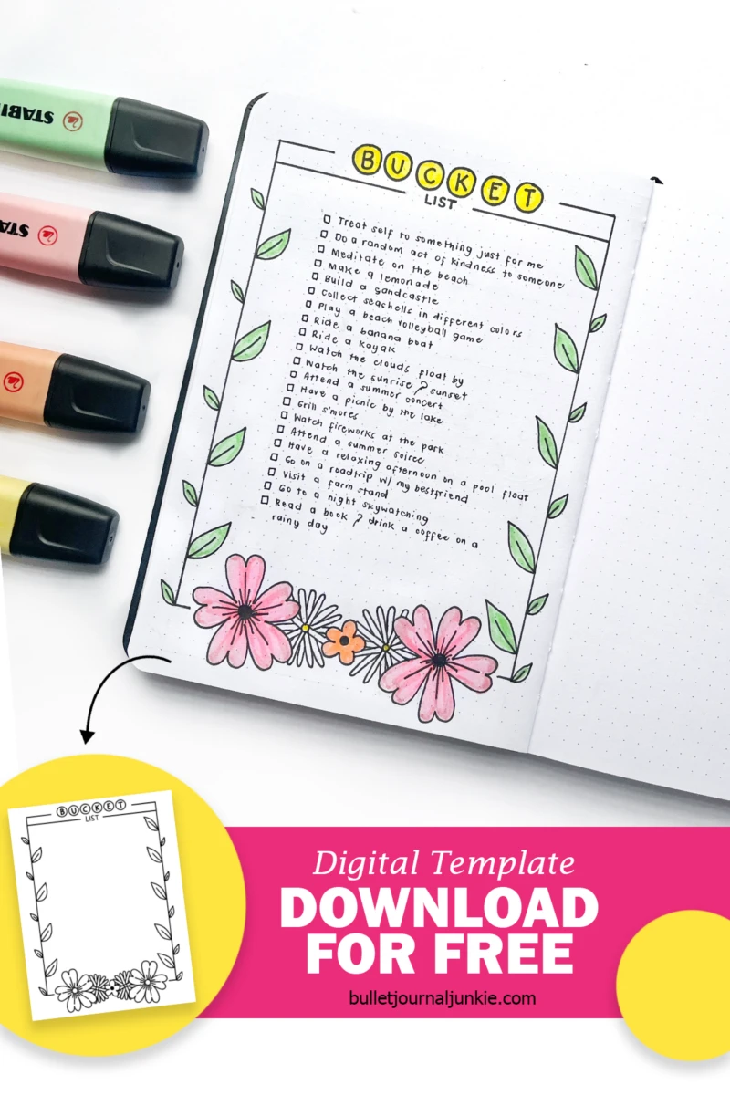 Dream Big Bullet Journal Printable