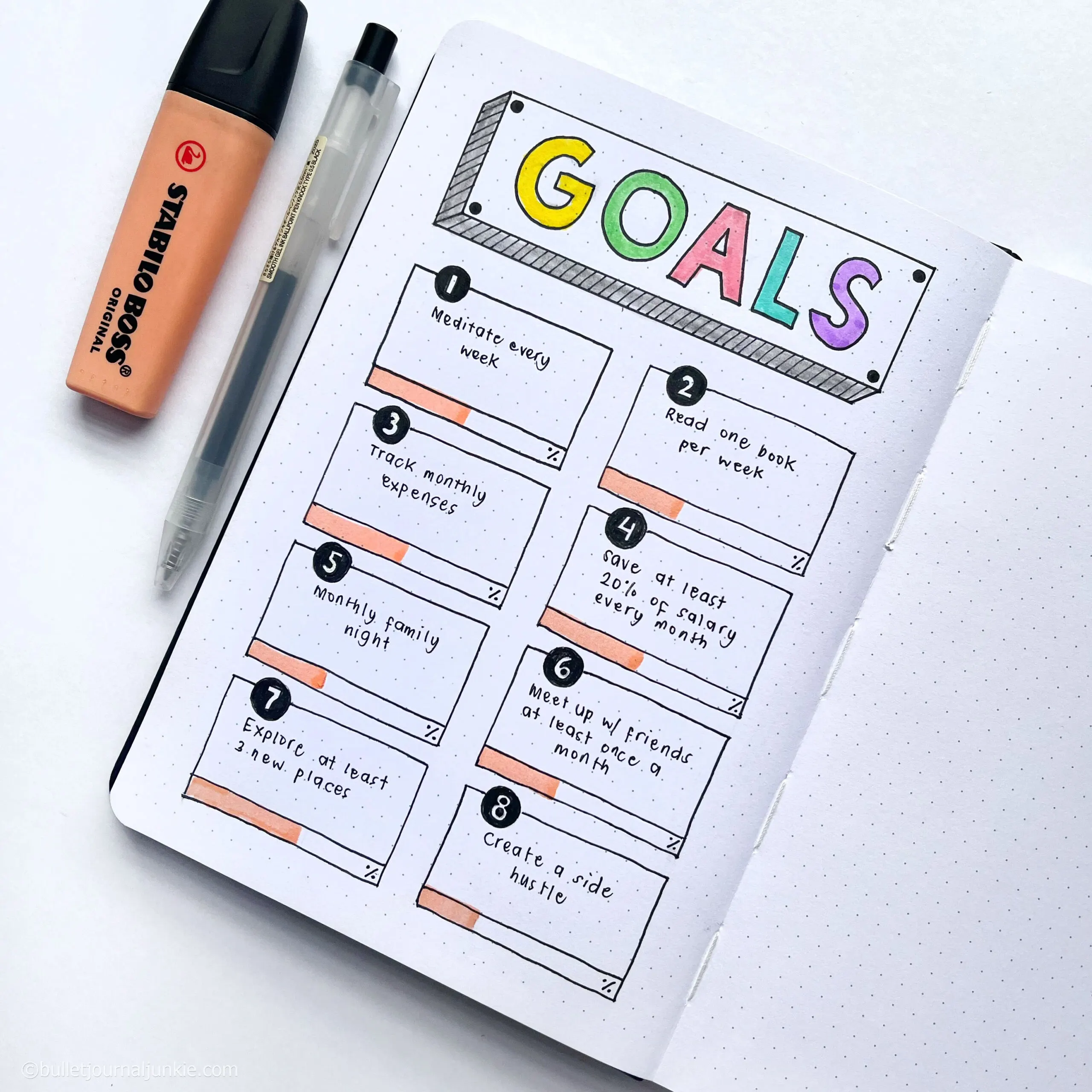 Free Printable Bullet Journal Goal Stickers