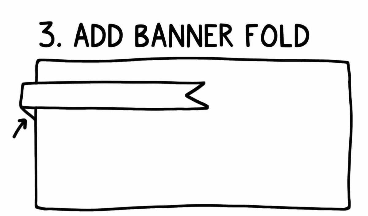 Add a banner fold triangle drawing.