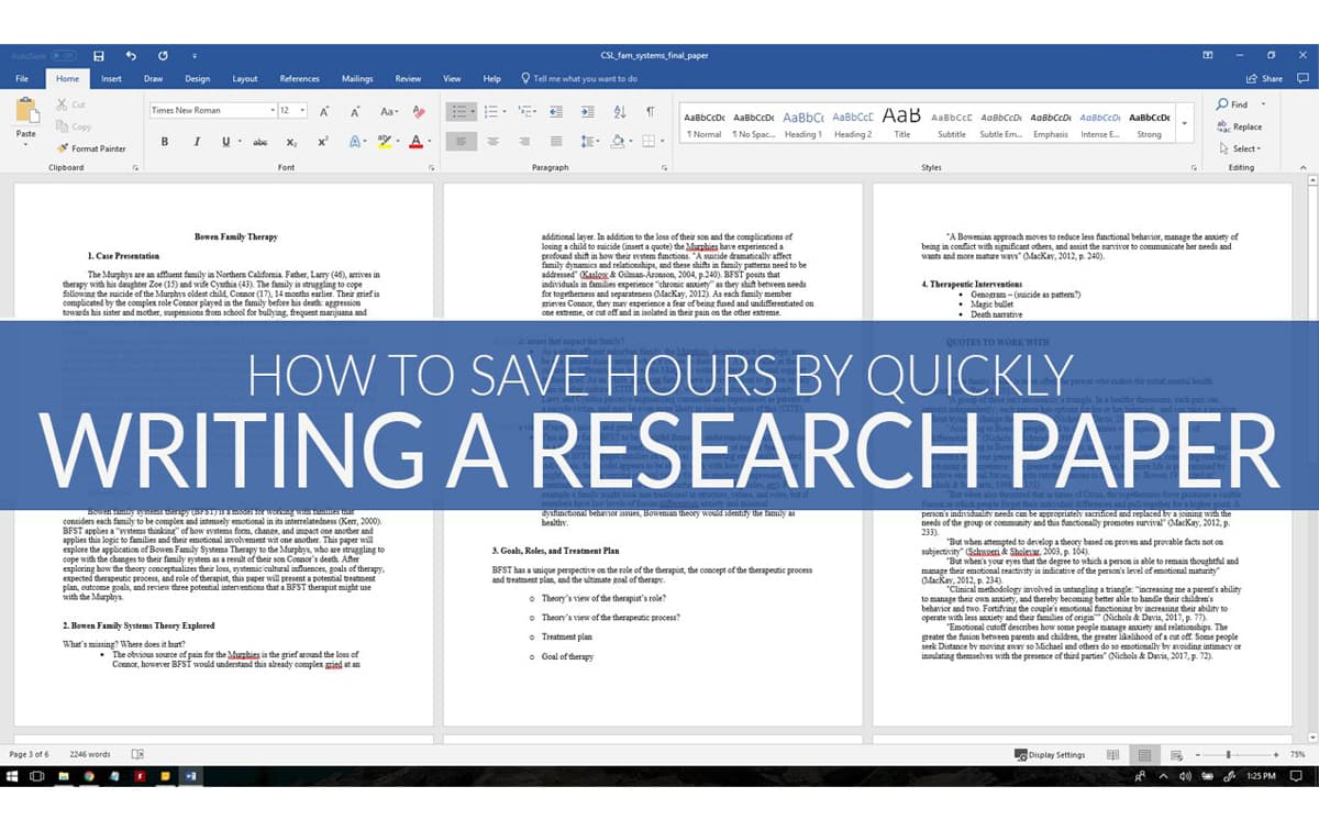 study hack for writing academic research paper in less time