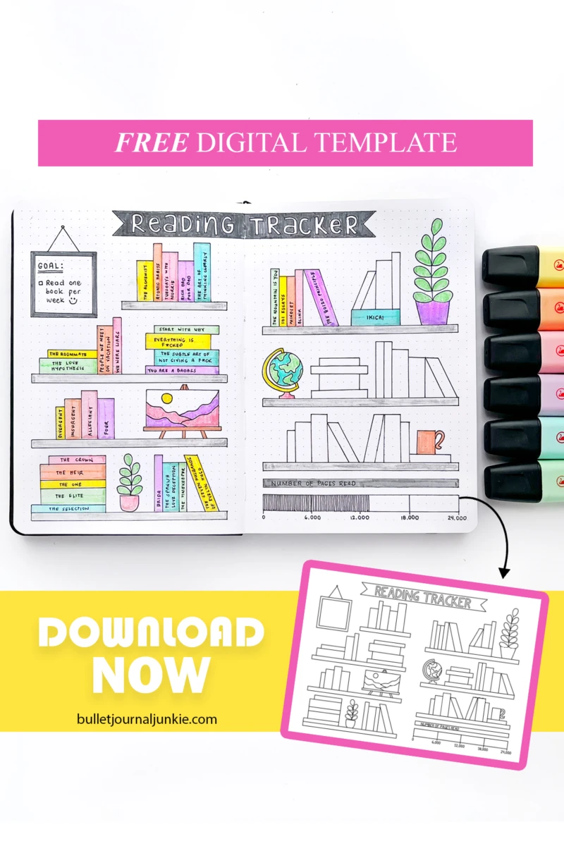 Reading Tracker Template Free Bullet Journal Layout Printable - Bullet  Journal Junkie