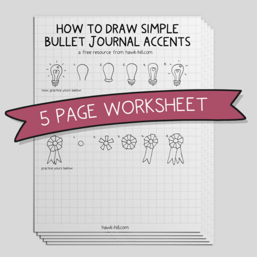 Free Printable Worksheet: How to Draw Bullet Journal Doodles