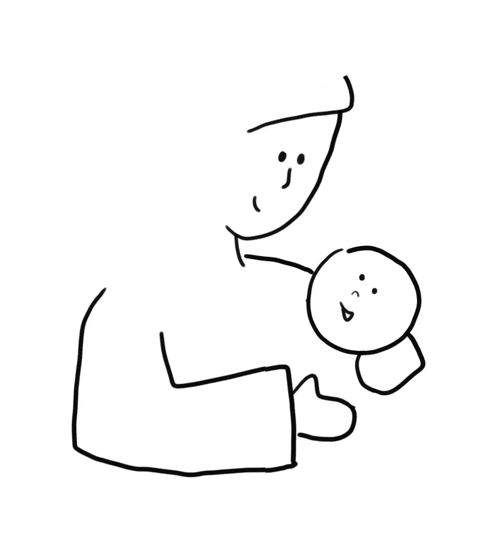 step by step how to draw a mother cradling a baby in her arms