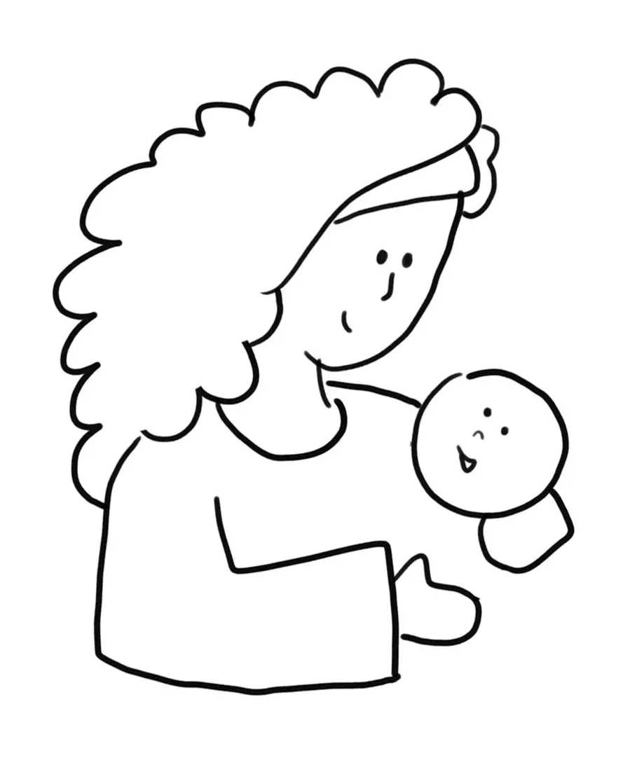 Drawing Mom Holding Baby Loving Vector Images (over 980)