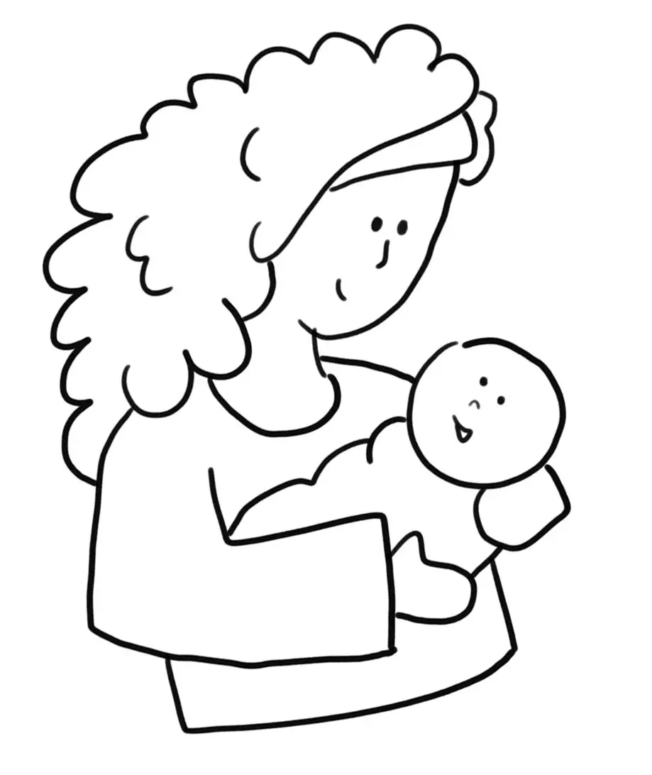 Mother and Child/eps stock vector. Illustration of caring - 1850494 |  Simple line drawings, Simple illustration, Easy drawings